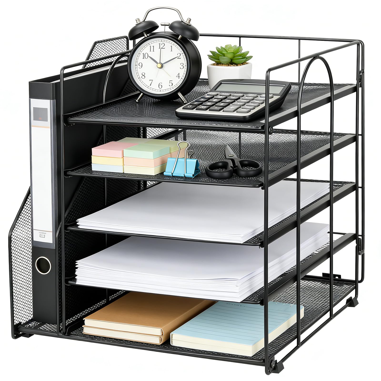 Mgrety Schreibtisch Organizer mit Aktenhalter, 5 Ebenen Mesh