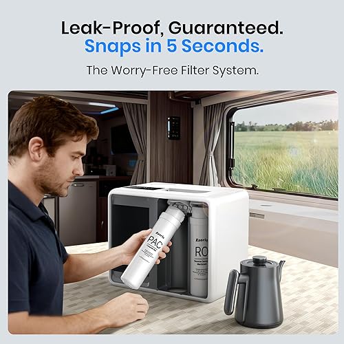 Miniatura 9 de RP001W - Filtro de agua portátil para encimera de ósmosis inversa, filtración UV RO de 5 etapas, tanque de agua de 1.06 galones, hervidor de