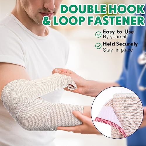 Miniatura 3 de Reginary 20 Pack 3 Inch Elastic Bandage Wrap with Self Closure on Both Ends Athletic Stretchable Compression Bandage for Legs, Knees, Ankles, Rojo