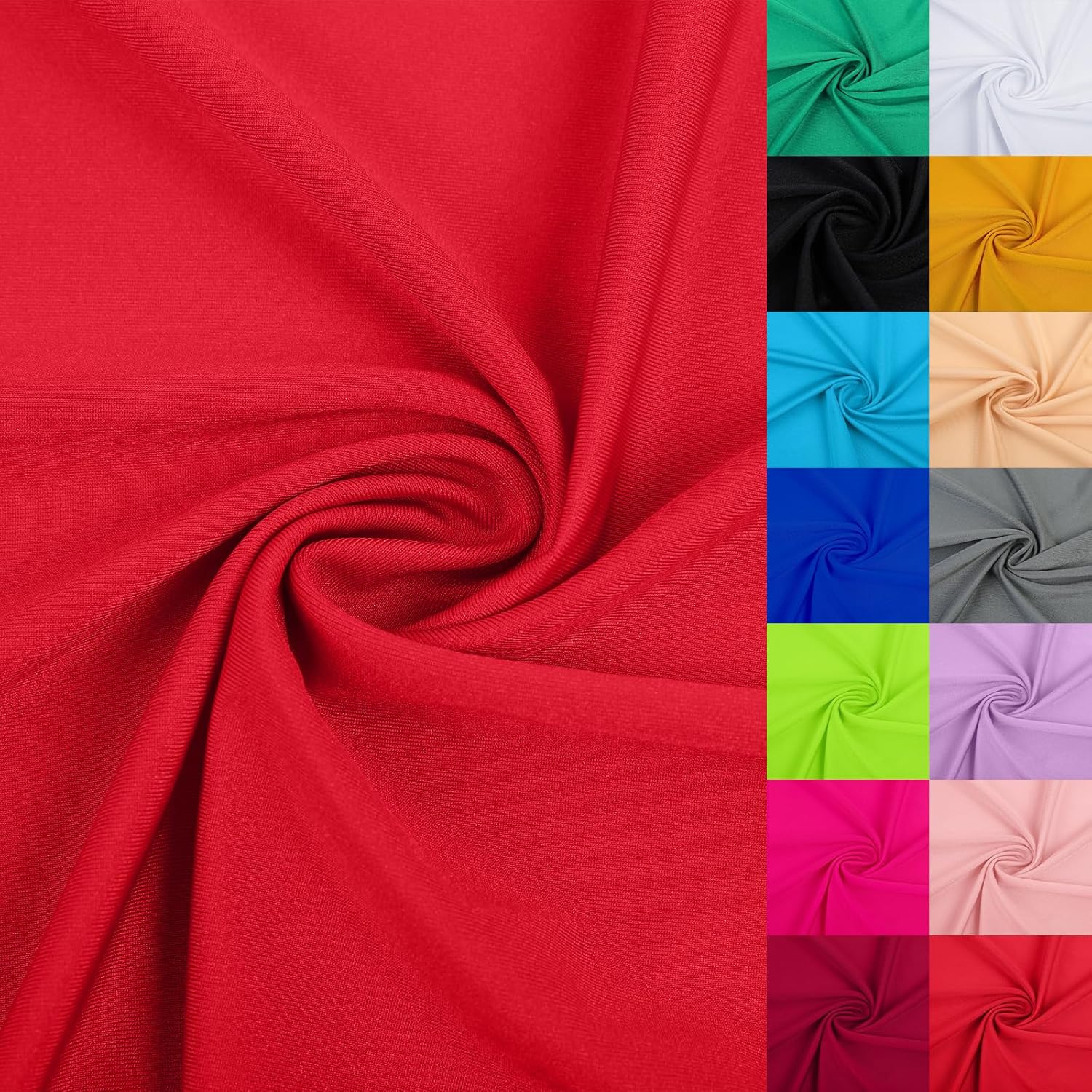 Nylon Spandex Fabric 80% Nylon, 20% Spandex Swimsuit Material Activewear Fabric 4-Way Stretch Lightweight Quick-Drying 59 inches Wide(Black, 4 Yard)