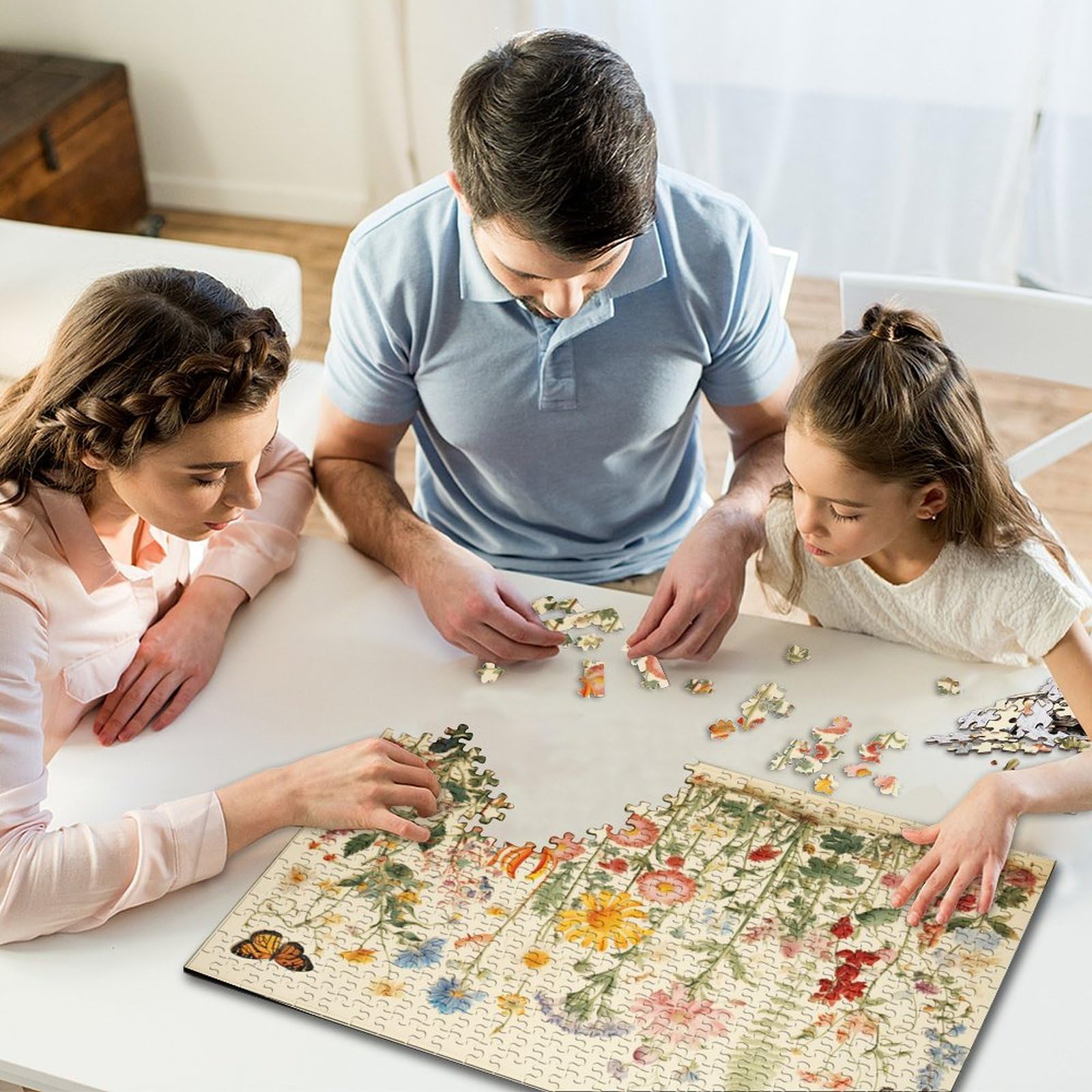 1000 Teile Puzzle 'Regenbogen-Schmetterling' Für Erwachsene – 60,6 X 60,6 Cm, Mit Blumen & Juwelen-Motiv