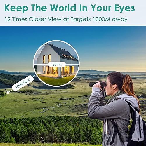 Miniatura 2 de TDT Prismáticos de 12 x 42 para adultos, binoculares compactos ligeros para observación de aves, súper afilados y claros, visión grande, fácil de