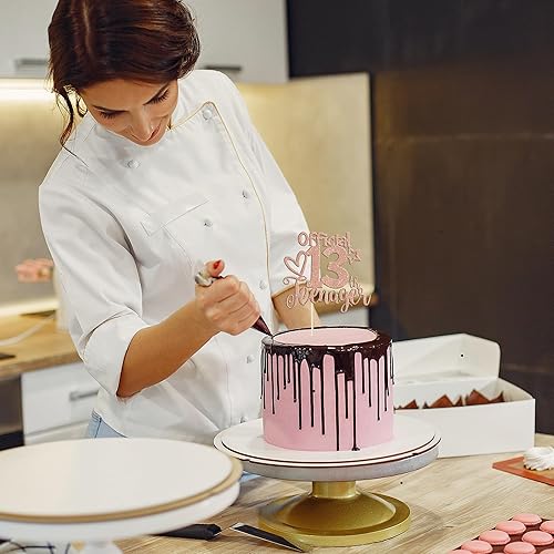 Miniatura 6 de 1 paquete de 13 decoraciones oficiales para tartas de 13 años con purpurina para decoración de pasteles de cumpleaños 13 Fabulosos 13 cumpleaños