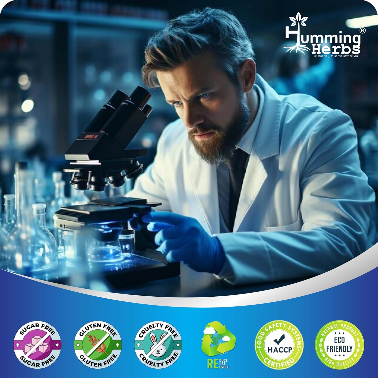 Humming Herbs Tributyrin Complex — 850 mg per Serving (95% Pure, yielding 731 mg Butyrate) with L-Glutamine, Zinc L-Carnosine, FOS & Probiotic Blend (180)