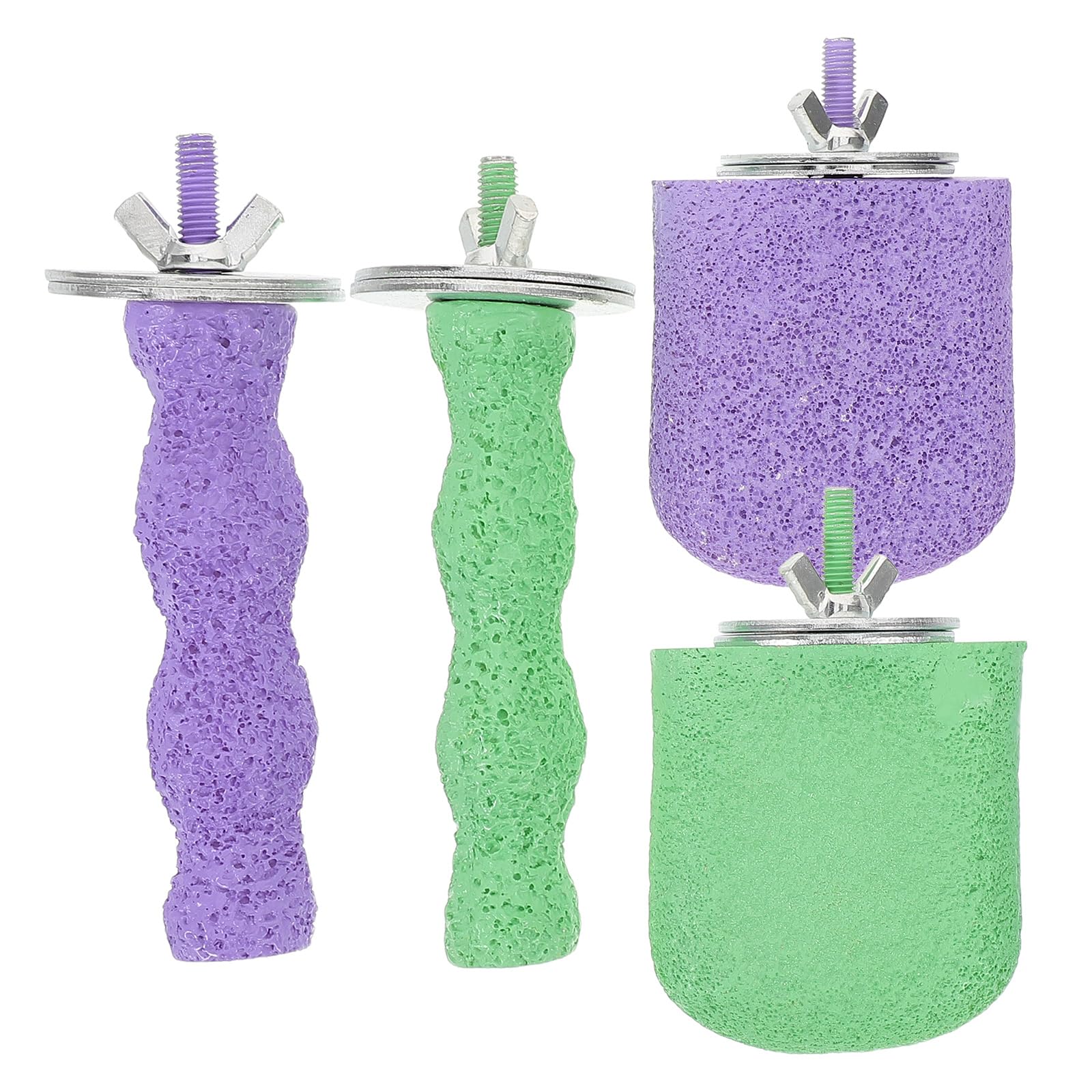 POPETPOP 4 Pièces Perchoirs pour Oiseaux Bâtons de Meulage Naturel pour Griffes de Canaris Perruches et Conures Surface Antidérapante pour Cage Accessoires pour Soins des Ongles