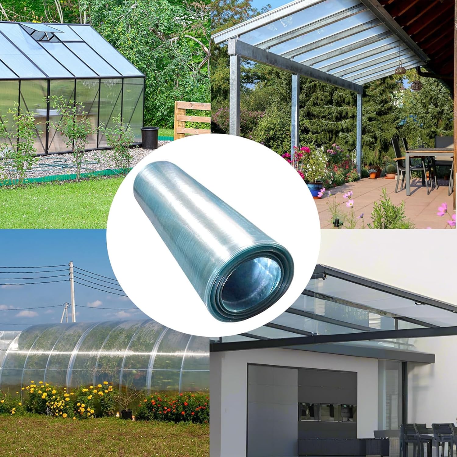 bujnie Polycarbonate Sheets Roof Sheets Transparent Thermal Insulation Daylight Panels for Chicken Houses, Gardens, Greenhouses, Industrial Plants (1x30m/3.28x98.4ft)
