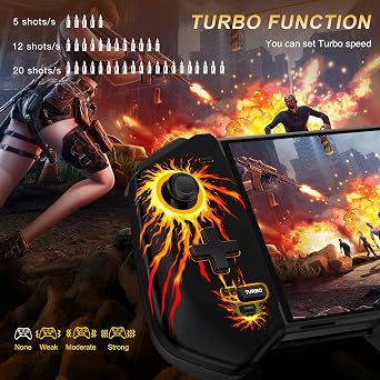 وحدة تحكم لوحة التحكم AXYBCOOL لجهاز Nintendo Switch/OLED، وحدات تحكم Switch Pro مع عصا تحكم Hall، وضع بديل لوحدة تحكم Switch من قطعة واحدة، جهاز تحكم عن بعد Switch مع/Turbo/Vibration/4 فتحات ألعاب (ضوء لهب أسود)