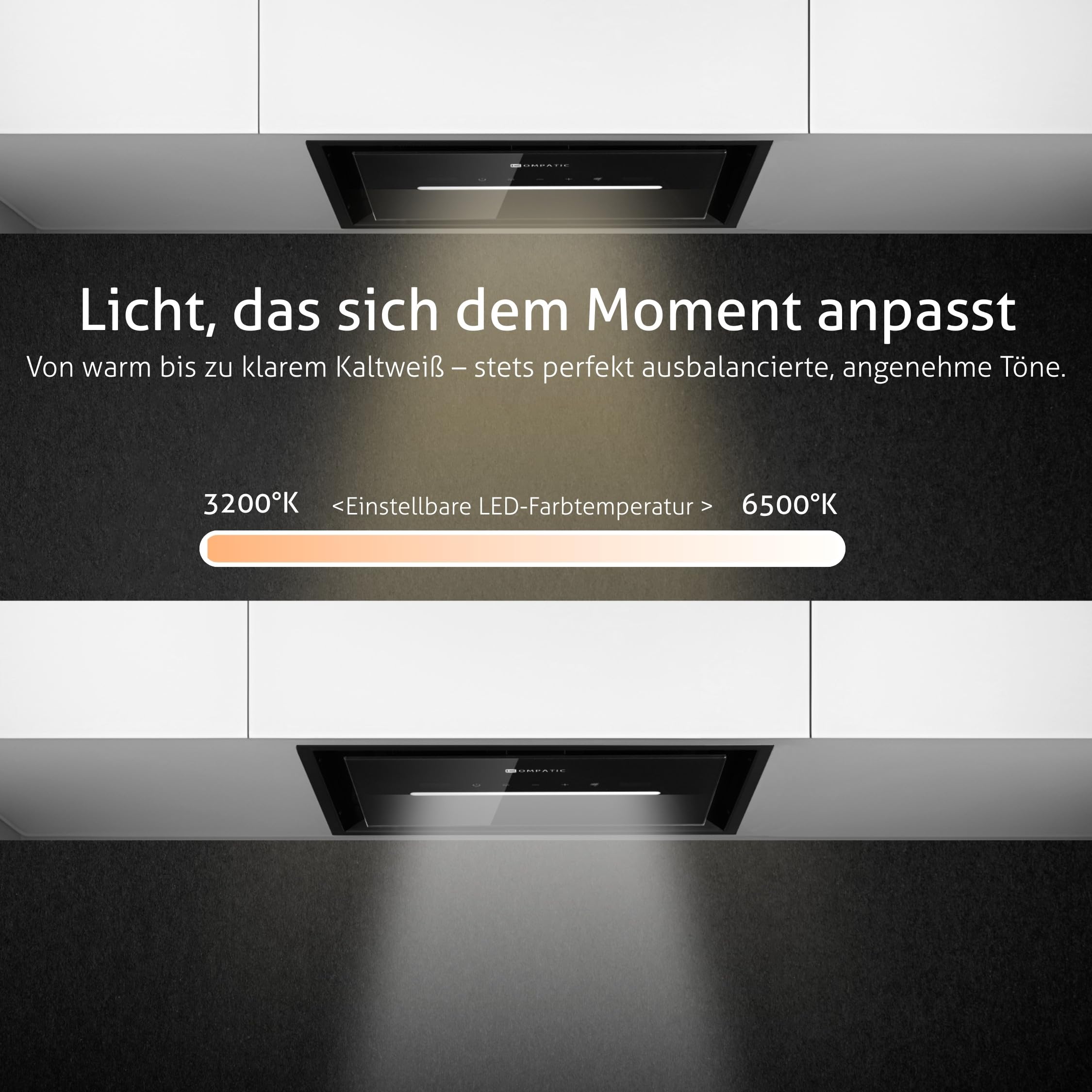 HANA 40 KPHN40BIB Einbau Dunstabzugshaube, A++, 40 cm, 450 m³/h, Gestensteuerung, Touch, Fernbedienung, Luftreinigungsmodus, Dimmbare LED, Farbtemperaturregelung, 3 Geschwindigkeiten + Boost