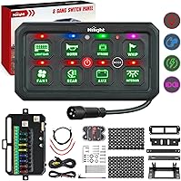 Vista 16 de Nilight Panel de Interruptores de 6 Posiciones Sistema de Relé de Control de Circuito Universal con Arnés de Cableado con Fusible LED Pod Regulable