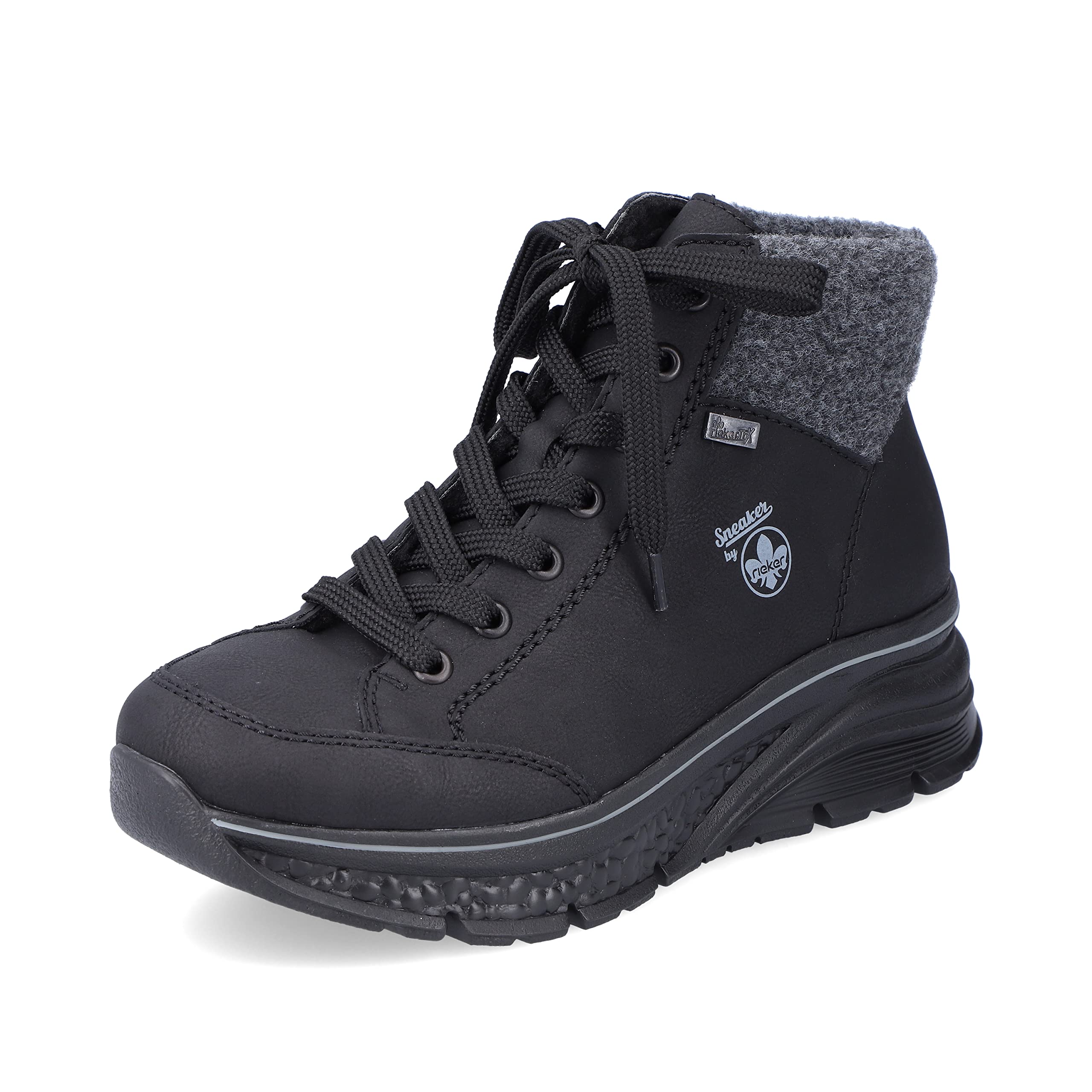 Rieker RiekerTEX 48043 Women's Lace-Up Ankle Boots, black, 6 UK