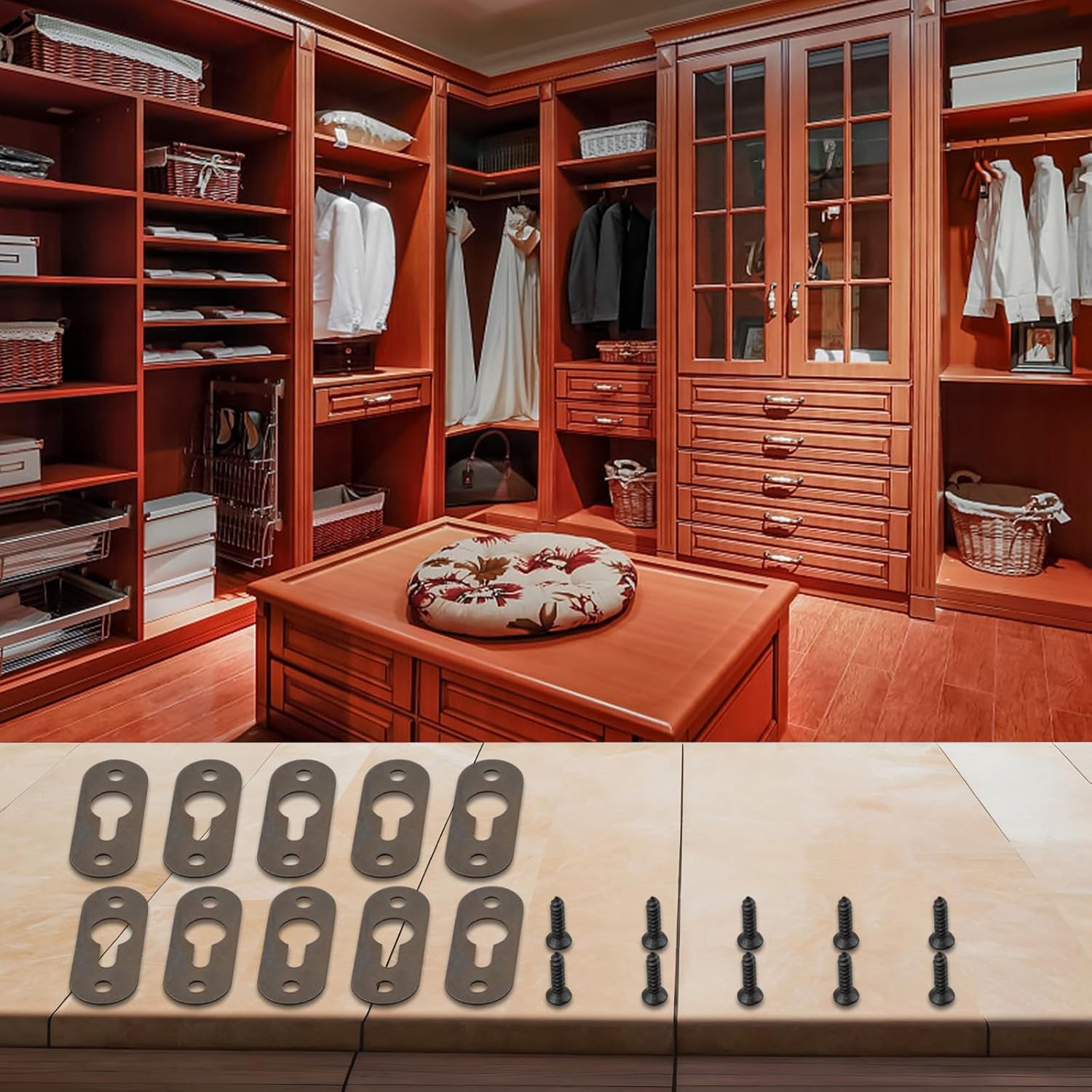 Metal Keyhole Hangers Heavy Duty Wall Mounts Black Iron Fasteners for Picture Frames Wall Art Hanging Hardware