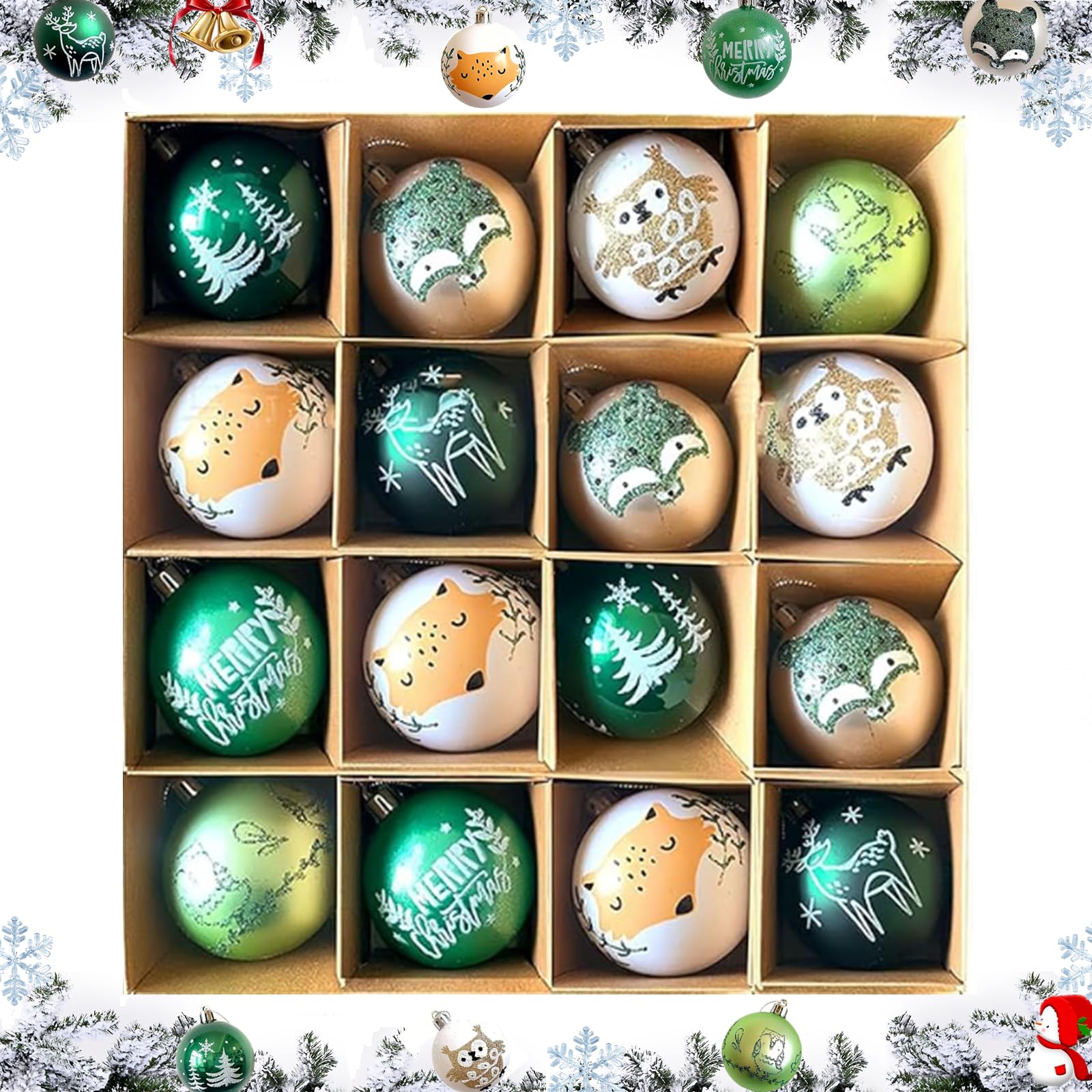 Sponsored Ad – 16Pack Christmas Ball Ornaments, Christmas Tree Baubles Painted Plastic Christmas Balls for Christmas Holidays Festive Wedding Party Home Decoration (Green)