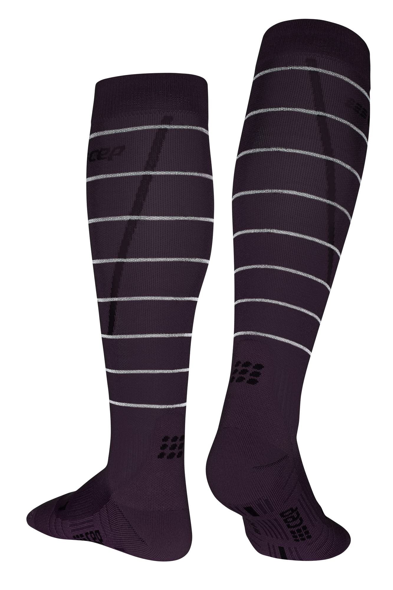 CEP - REFLECTIVE COMPRESSION SOCKS für Damen | Reflektierende Laufsocken in lila | Größe II | S