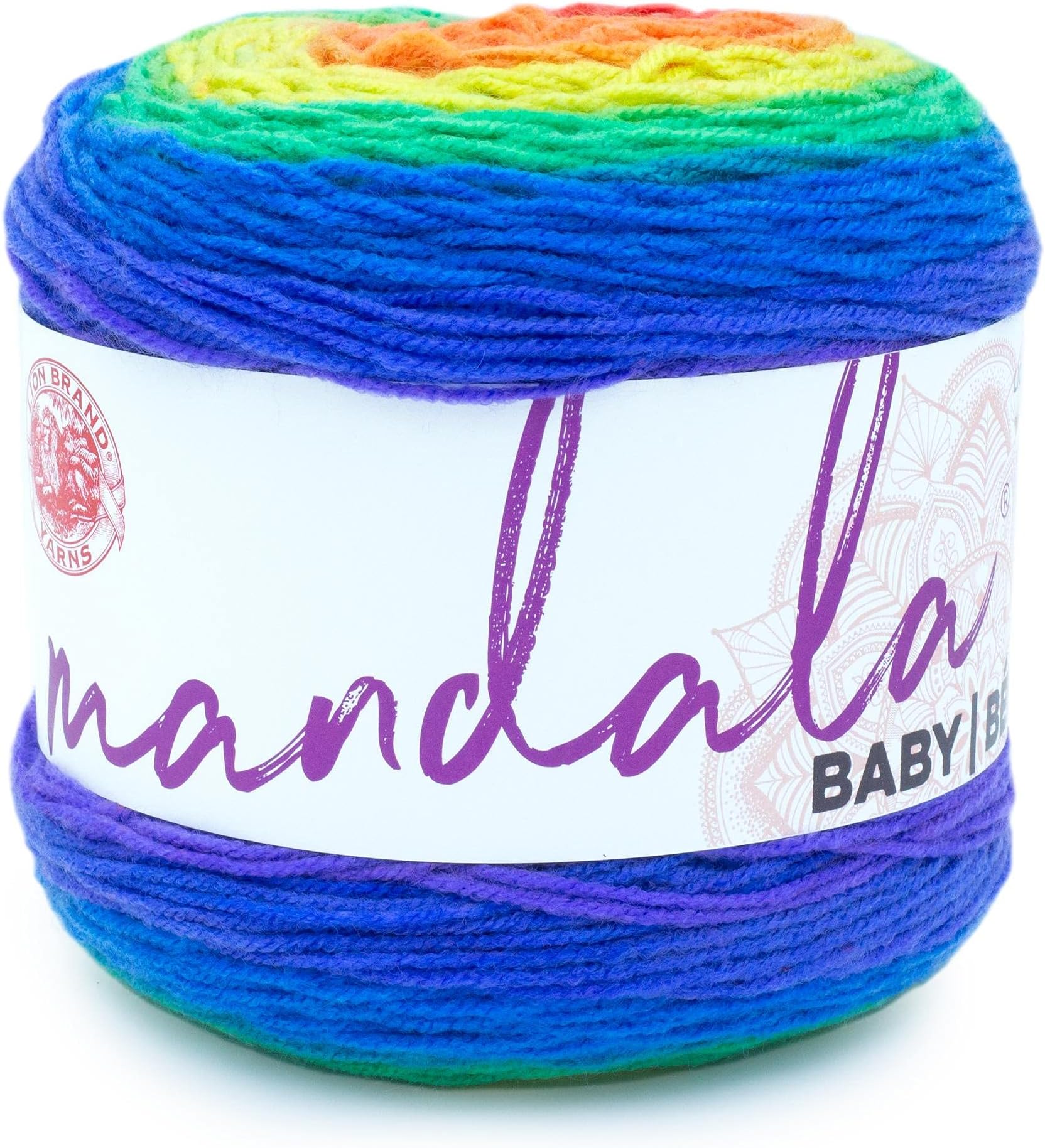 Lion Brand Yarn Company 526-201 Mandala Baby Yarn, Rainbow Falls, Acrylic, One Skein