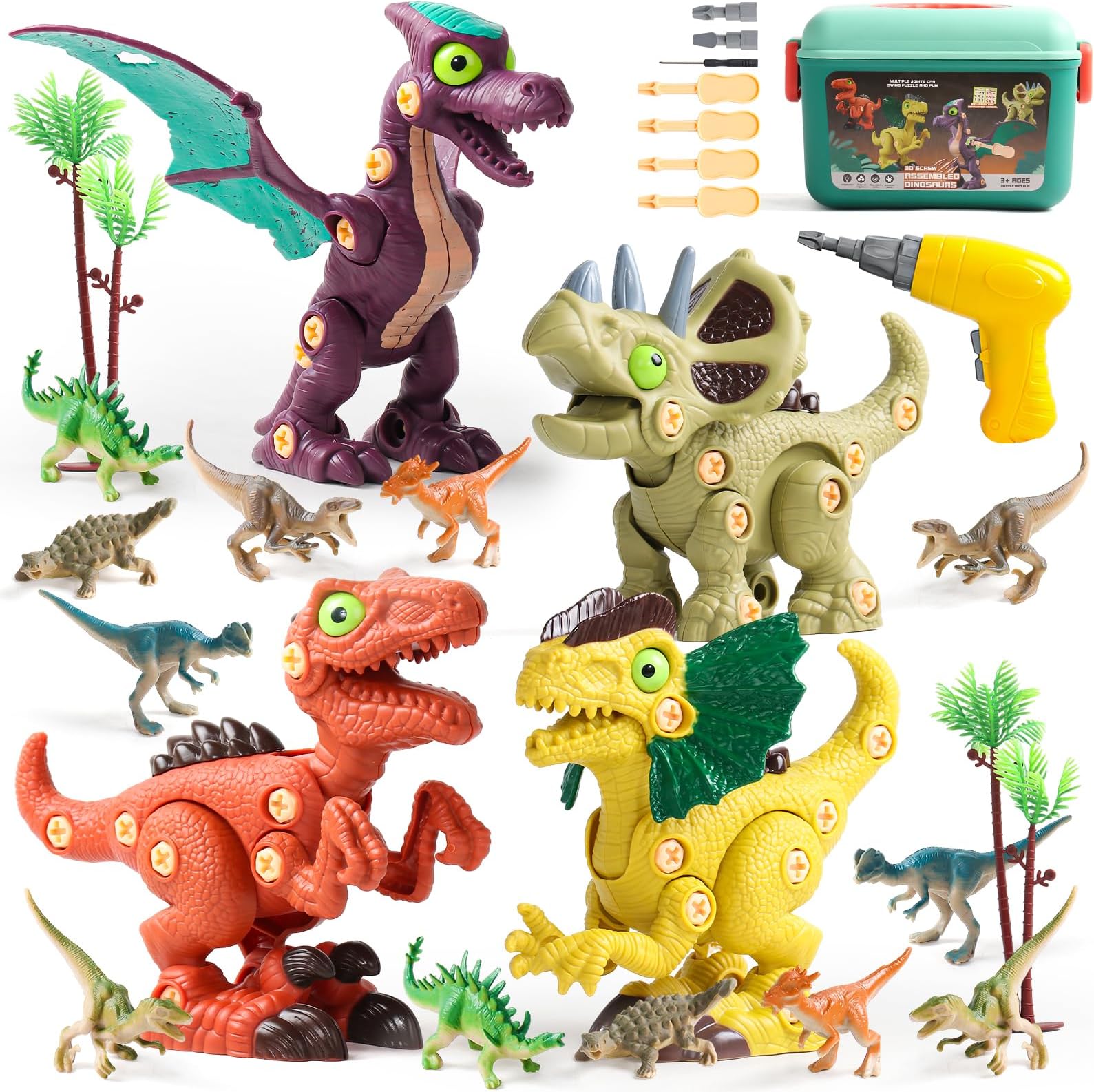 Dinosaur Toys Kids Take Apart Animals DIY Dino Puzzle Push Construction Educational Toys for 3 4 5 6 Years Old