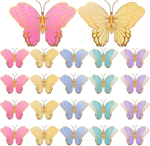 Wettarn 20 centros de mesa de mariposa para mesas, decoraciones de fiesta de mariposa 3D, centros de mesa dorados para fiestas de niñas, cumpleaños,