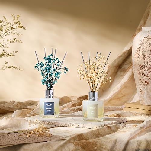 Miniatura 7 de Airkeep Difusor de varillas de 3.38 onzas (3.4 fl oz), juego de difusor de varillas perfumadas de lino limpio y vainilla de cachemira, difusor de
