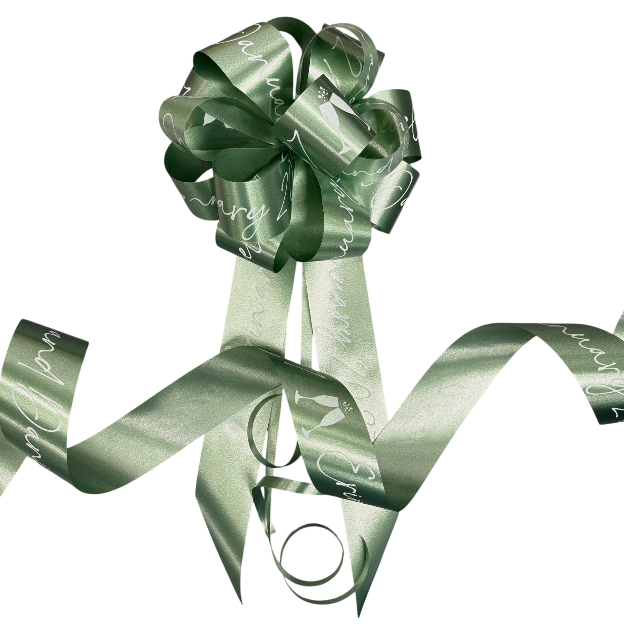Sage Green Car Ribbon, Personalised or Plain Handmade Wedding and Prom Ribbon, Bonnet Bow, Door Bow Car Decoration