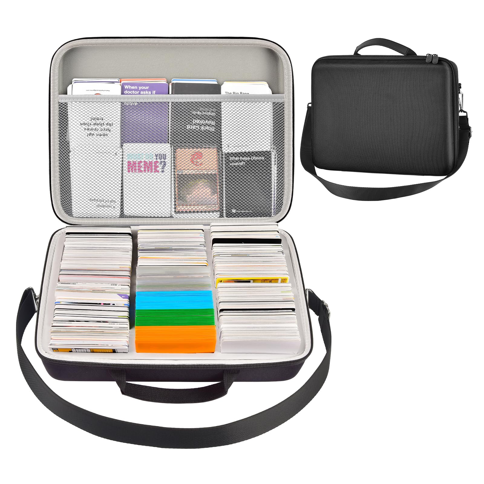 2000+ Card Game Case for Trading Cards, Card Deck Box Holder for Magic The Gathering/for Cards Against Humanity/for CAH TCG MTG Commander/for Yugioh/Football/for Topps Sports Collectible Cards (Grey)