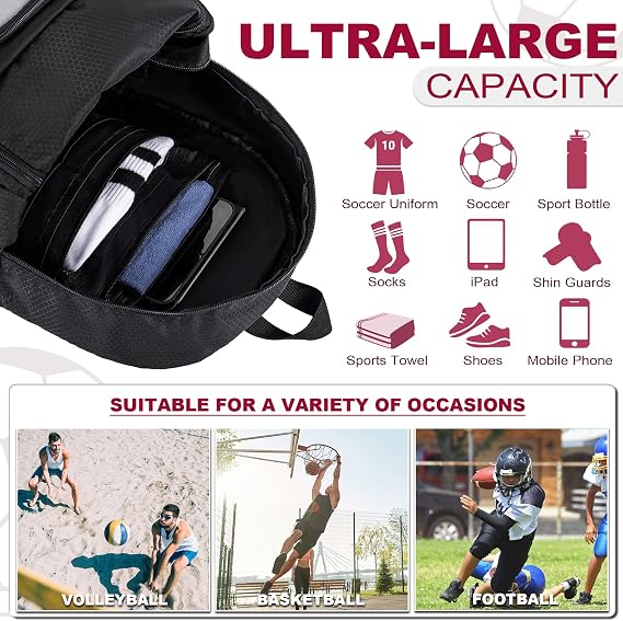 Himal Outdoors Soccer Bag-Backpack for Soccer,Backpack for Football & Volleyball & Handball,Sports Bag with Separate Cleat