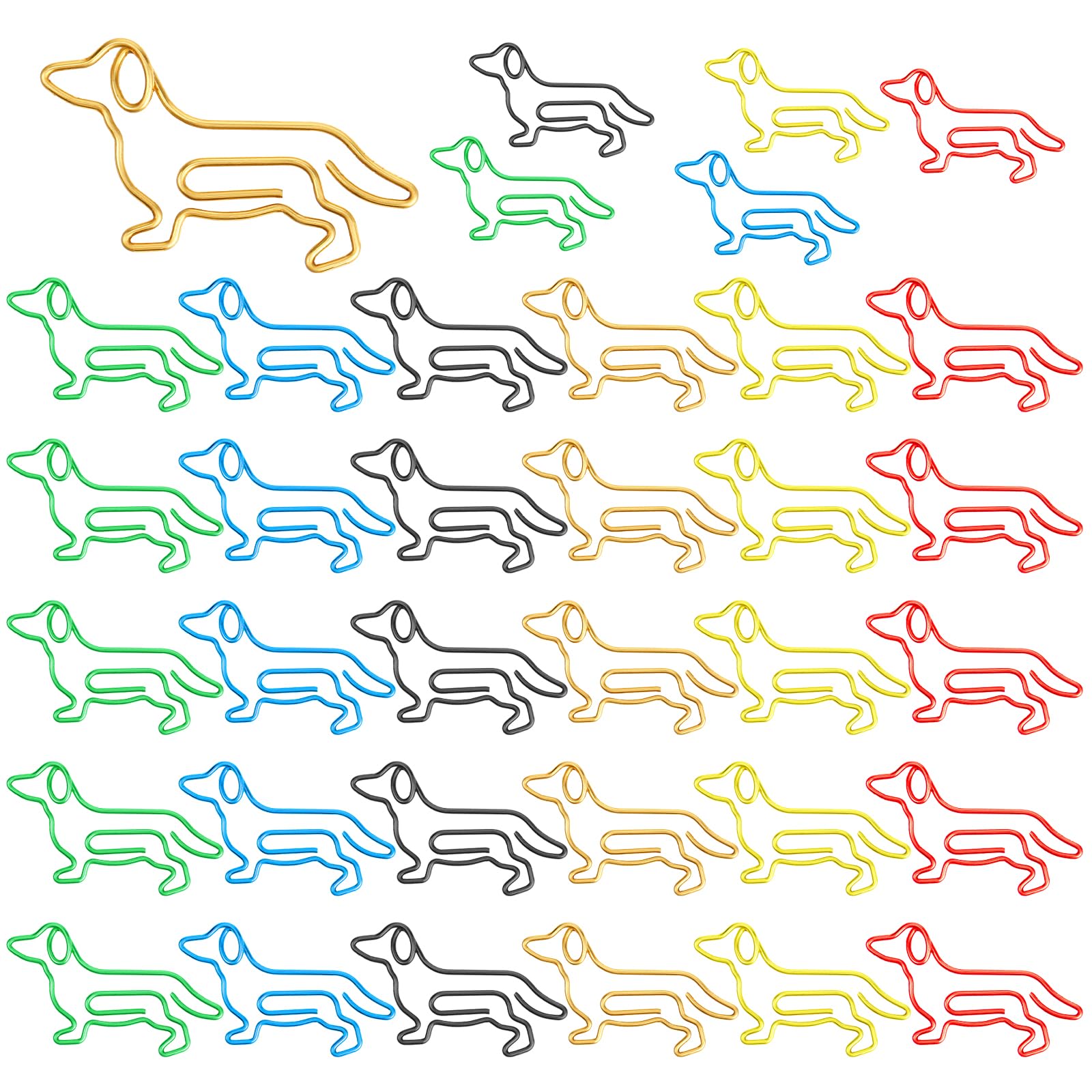 30 PCS Dachshund Shaped Paper Clips Cute Small Paper Clip, Metal Card Note File Bookmarks Planner Clip Collectors or Dog and Pet Lovers Journals Decor Gift, Mixed Color