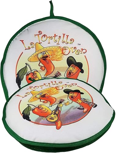 Miniatura 3 de Calentador de tortilla de calavera de azúcar de 10 pulgadas. Mantiene las tortillas frescas y calientes durante más de 1 hora. Las tortillas se