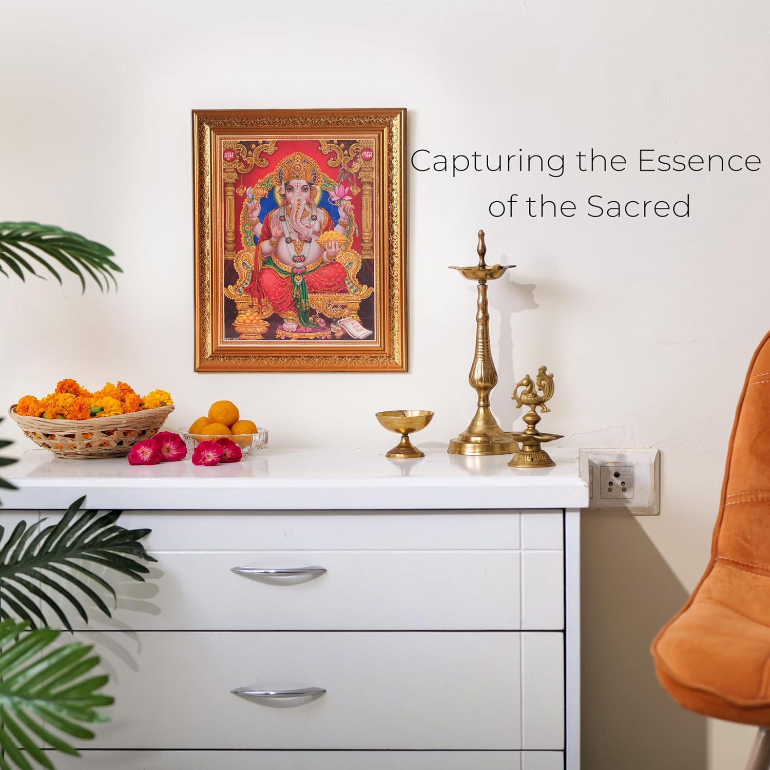 Ganesha/ganapati Reprint Hindu God Poster/picture Home Décor, Photo Frame for Home and Office, Gift & Auspicious Purpose, Aesthetic Room Decor - Hindu Decor - Spiritual Gift