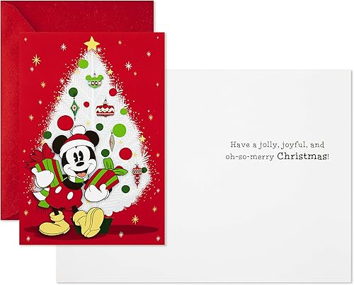 Miniatura 2 de Hallmark juego de tarjetas de Navidad de Disney, diseño de Mickey Mouse alegre
