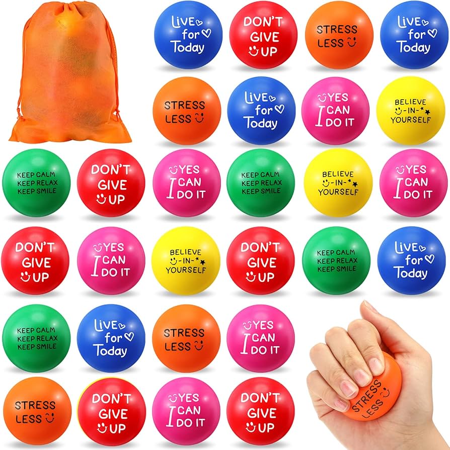 60 Pieces Motivational Stress Balls 1.97 Inch Inspirational Stress
