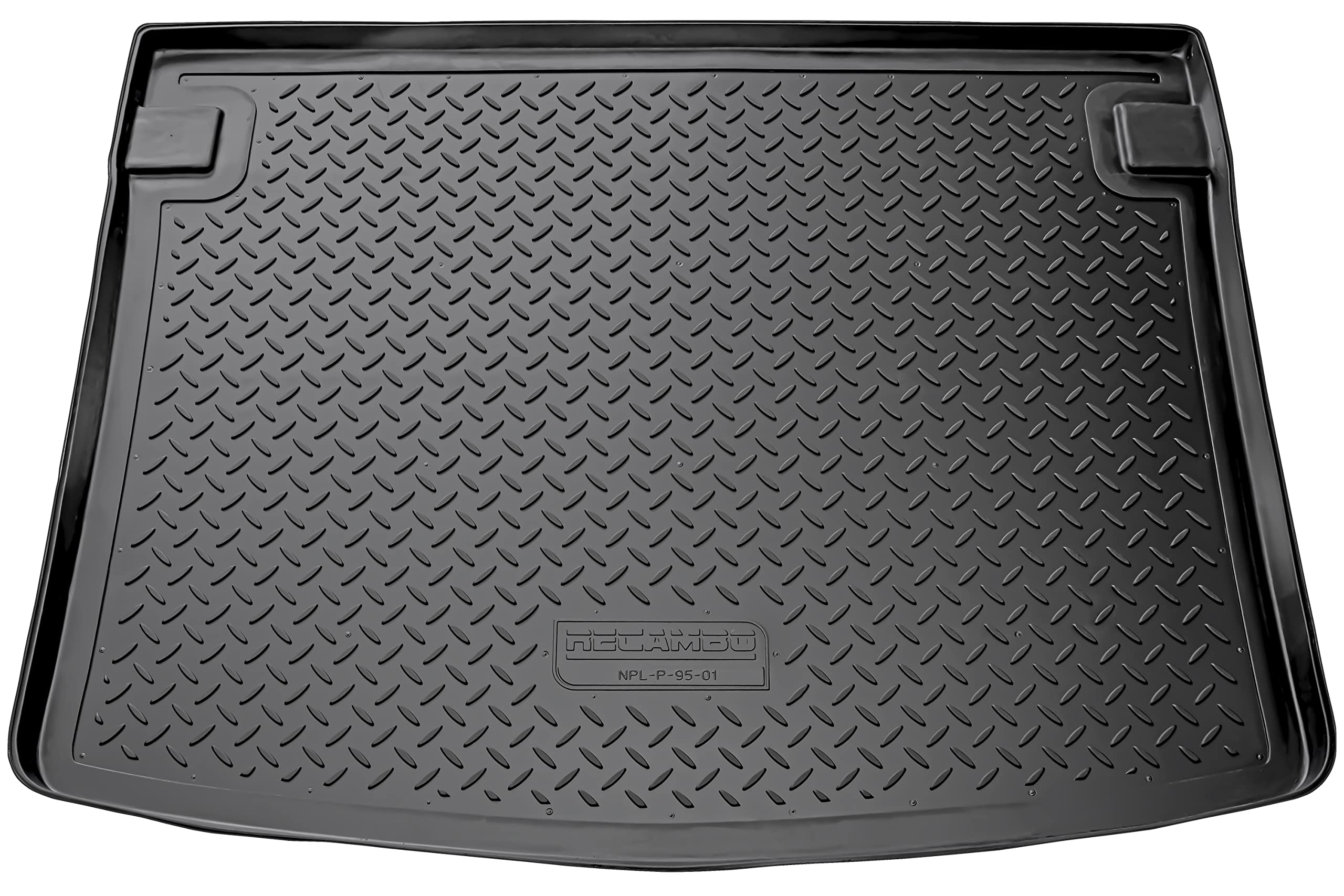 Recambo Alfombrilla de goma para maletero de calidad prémium para VW Caddy III, Caddy IV, a partir de 2003, dos puertas correderas, ajuste perfecto con borde