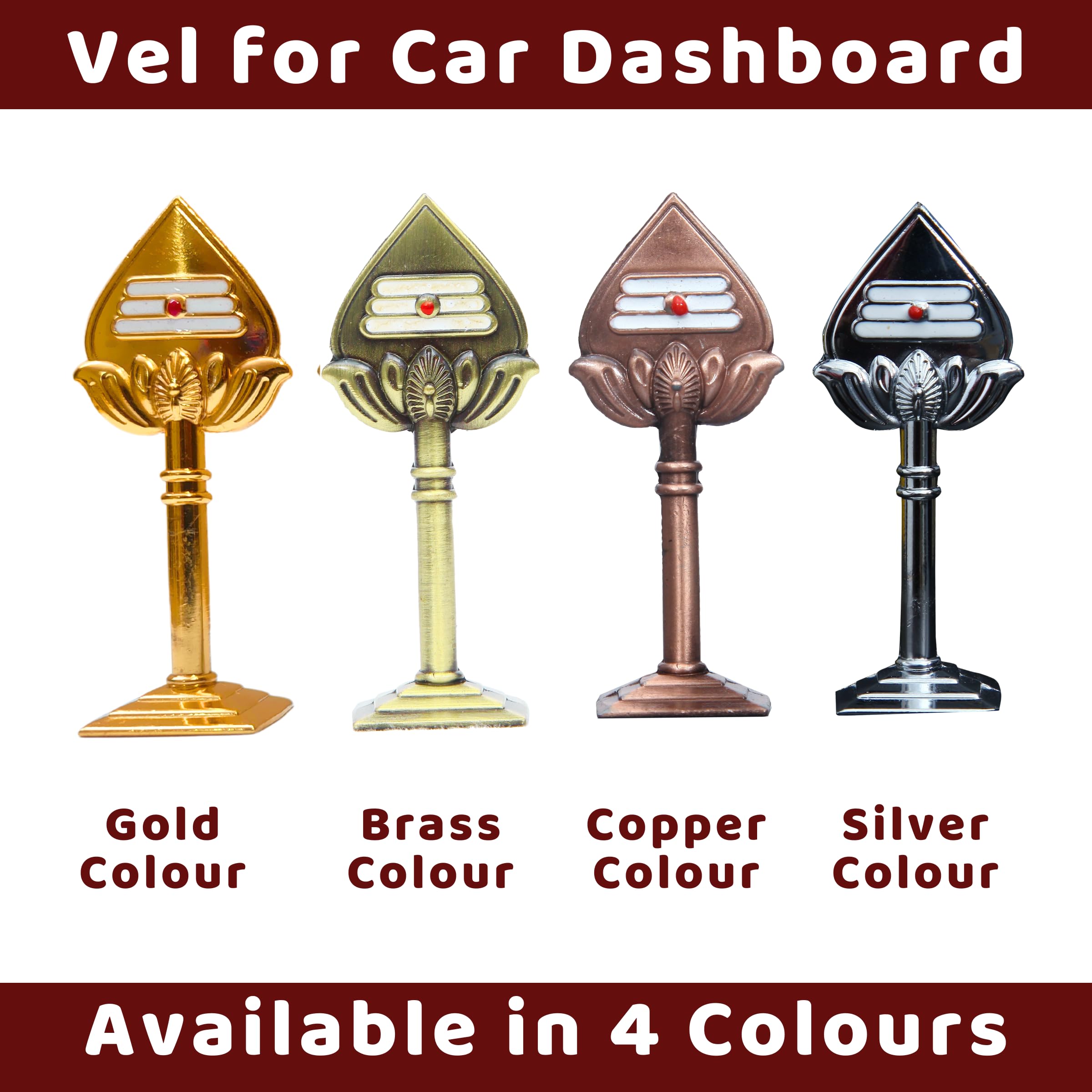 anciently Vel For Car Dashboard|Murugan Vel For Car Fantasy Dashboard,Metal,1 Piece(Gold Colour) - Image 6 thumbnail