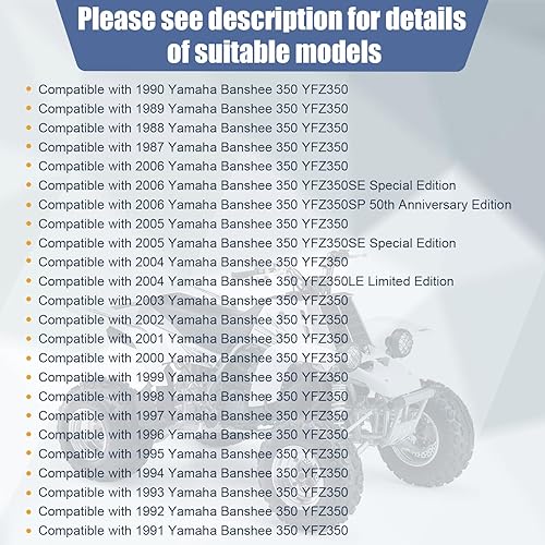 Miniatura 5 de Kit de soporte de guardabarros trasero compatible con Yamaha Banshee 350 YFZ350 1987-2006