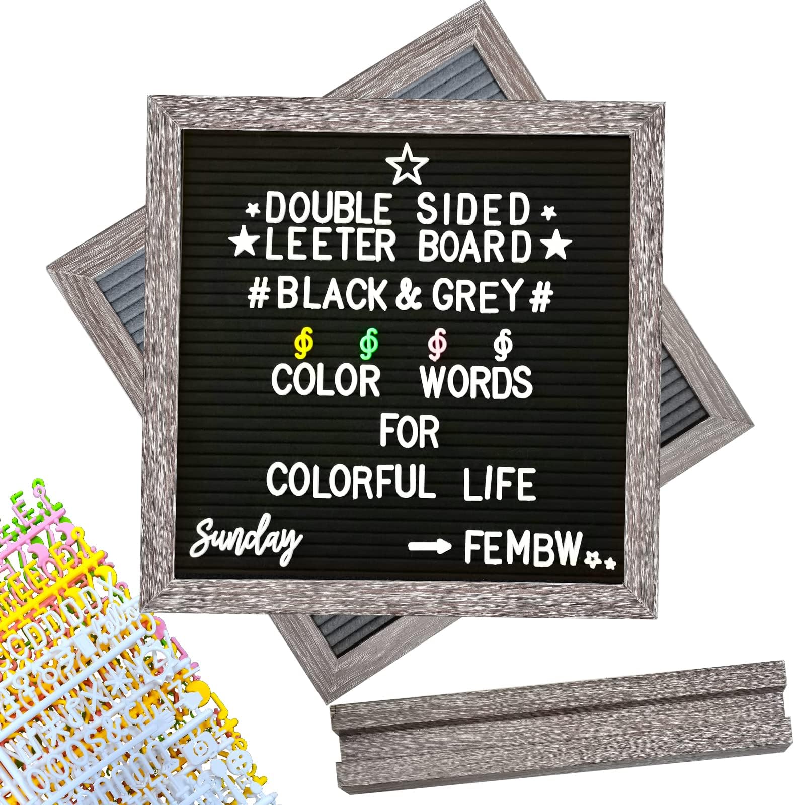 Gadgy ® Retro Filz Letter Board - Buchstaben Tafel mit 710 Buchstaben