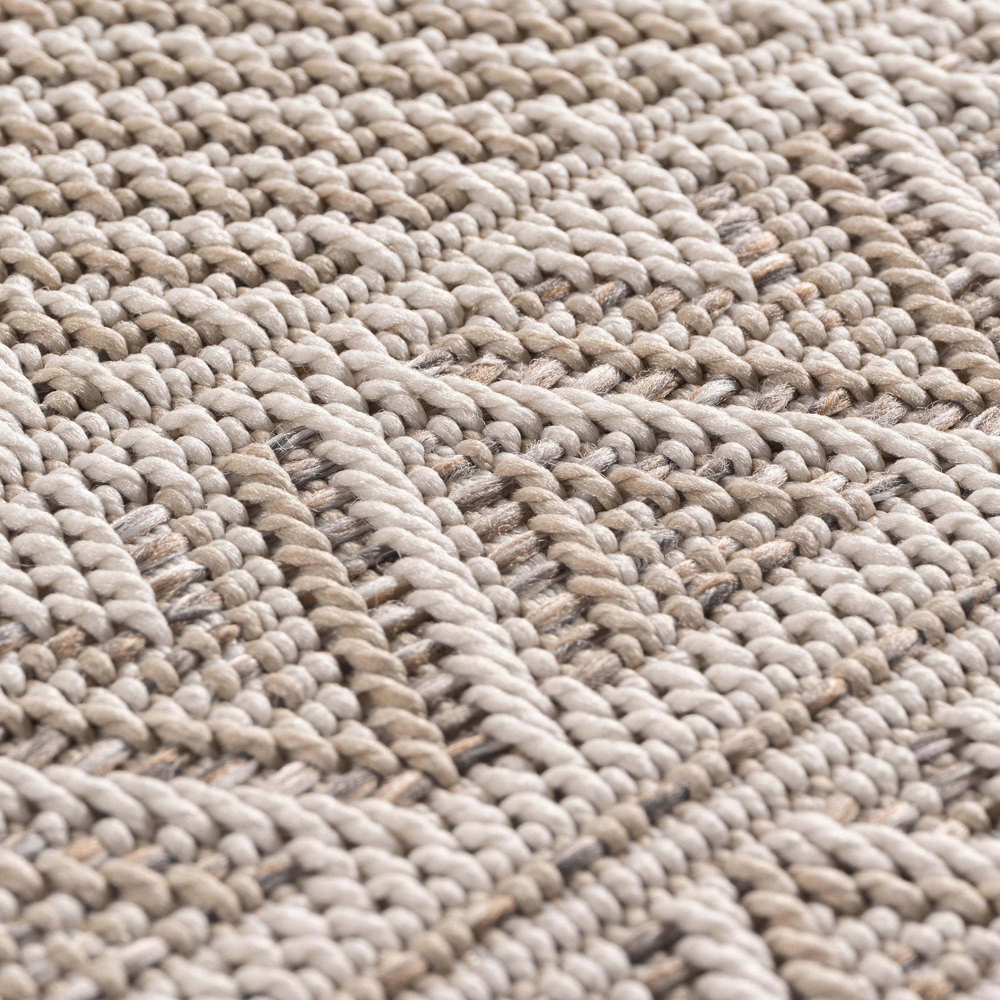 Carpetsale24 Alfombra de Exterior Beige 160x230 cm, Resistente a la Intemperie y a los Rayos UV, para la Cocina, el balcón, la terraza, así como para el salón y el Comedor, diseño Boho escandinavo