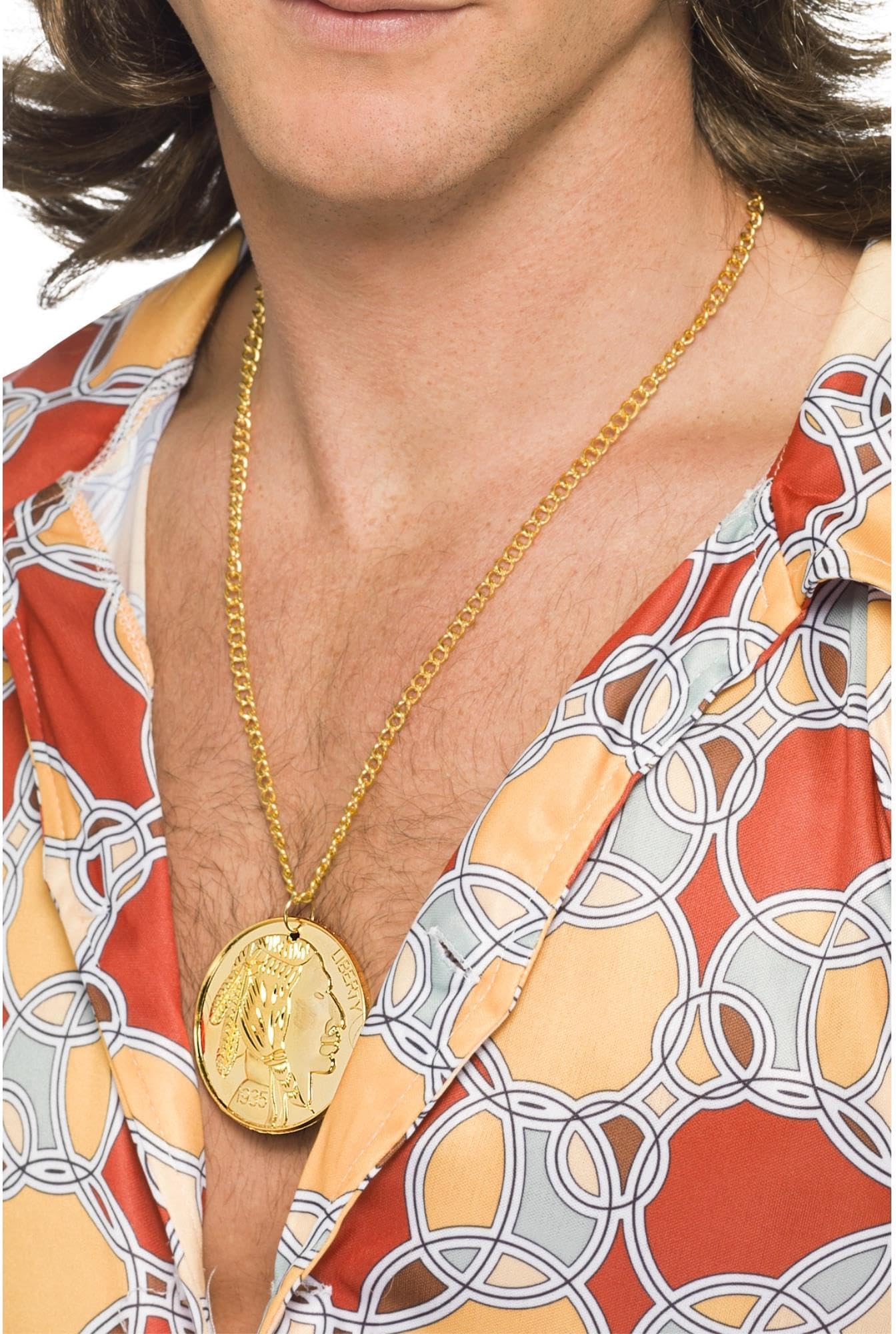 Smiffys Metal Medallion on Chain - Gold
