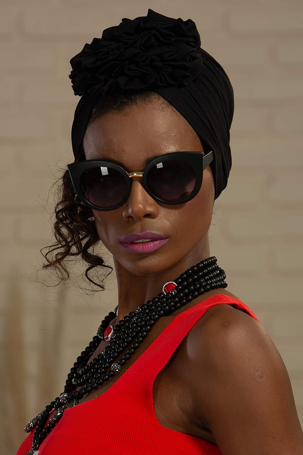 Aisha's Design Instant Turban Head Wraps For Women Pretied Hijab Scarves, Rose Detail - Image 4