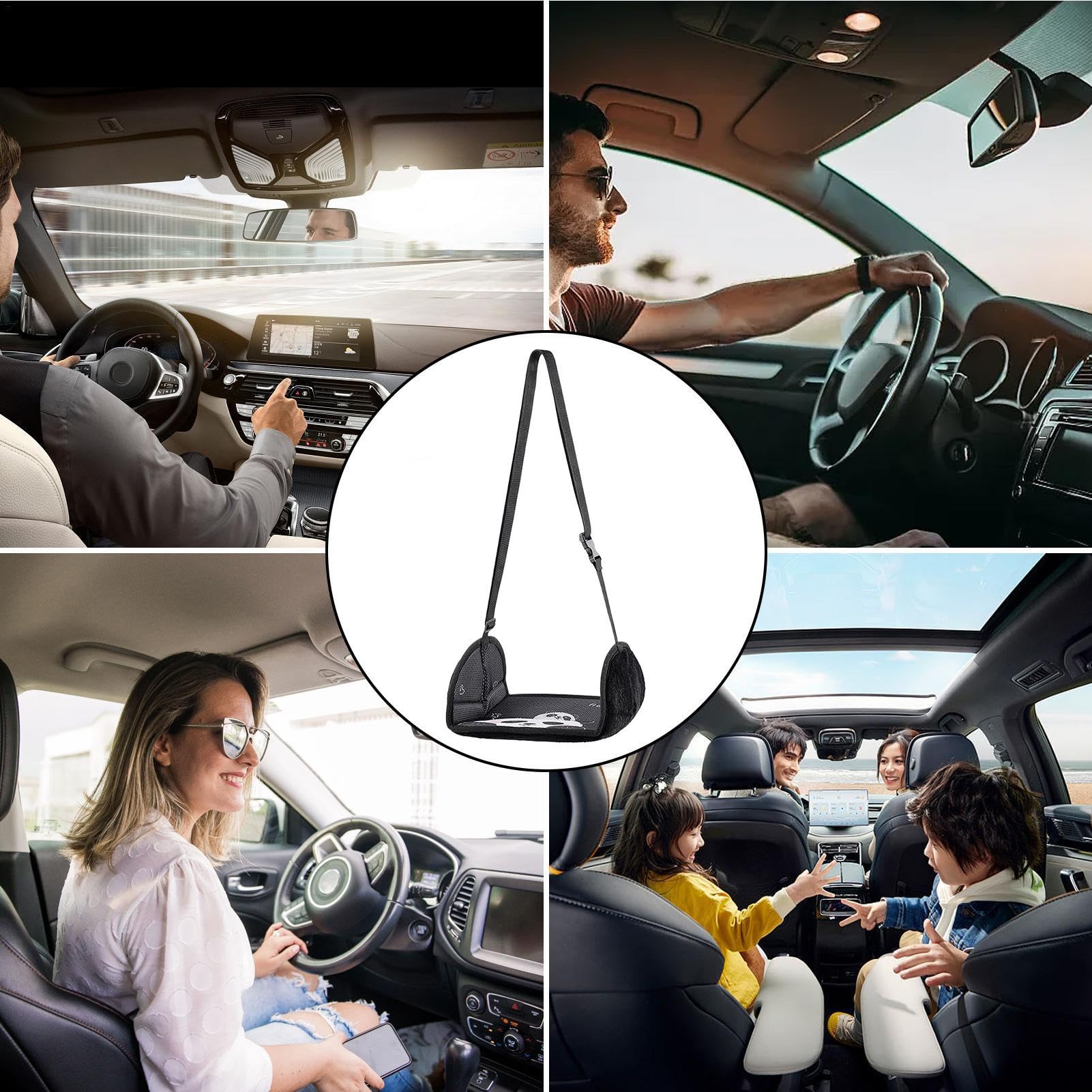 Amello Del Pie Del Pie De Avión De Confort, Reposapiés Para Avión, Reposapiés Aeroplanos Ajustables, Olla De Asiento Trasero 'Coche Resto, Hamaca Del Pie Del Asiento De Coche,