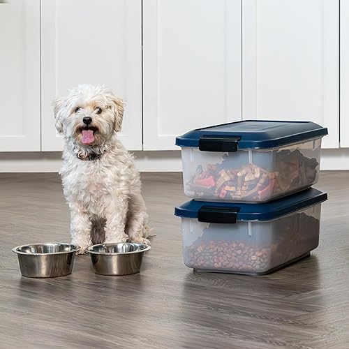 Miniatura 33 de Contenedores de alimentos IRIS para mascotas con tapas herméticas, Azul Azul marino