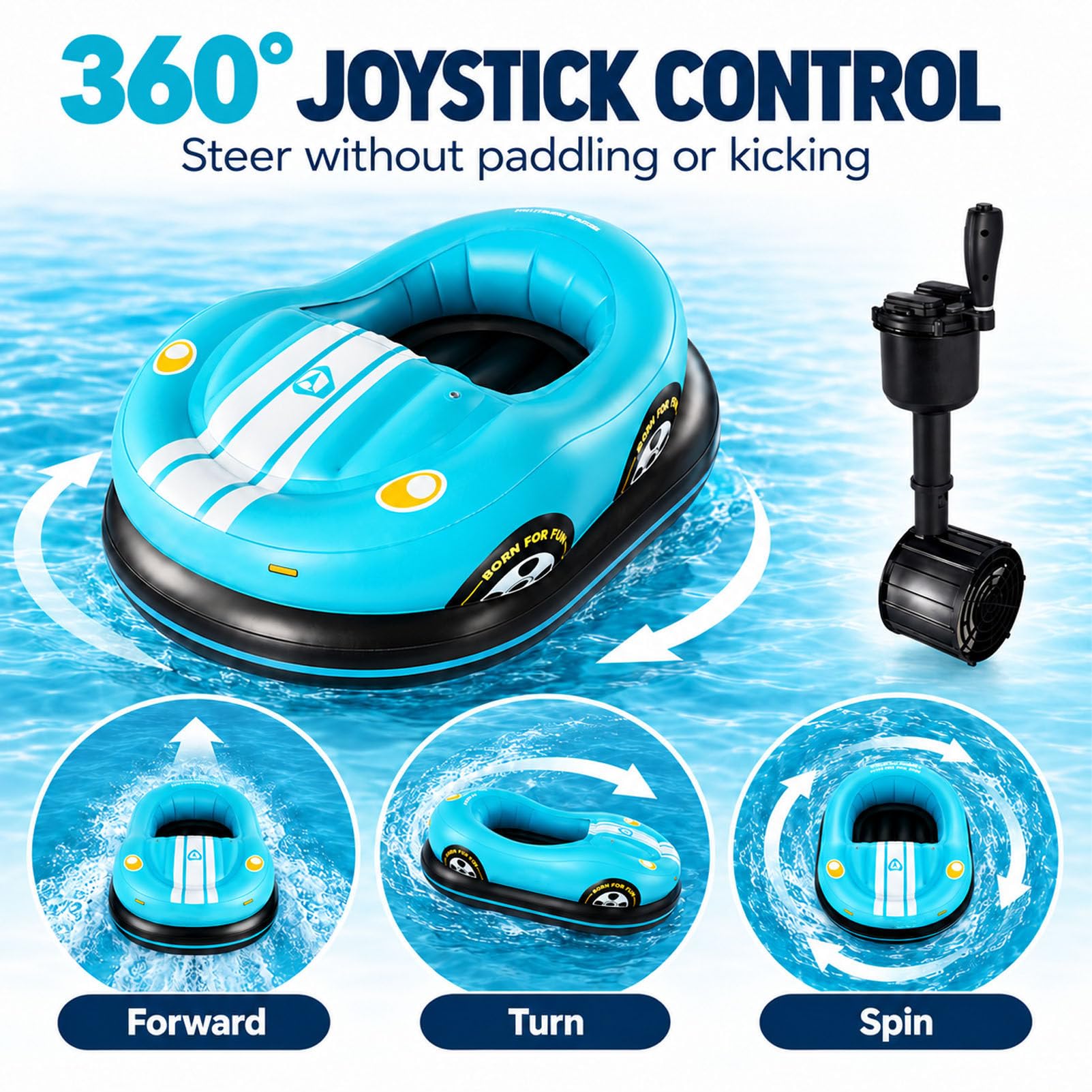 Tumbona motorizada para Piscina para Adultos, Flotador Hinchable eléctrico Tipo Coche de Choque, Velocidad de 2 a 4 km/h, para Fiestas de Verano y reuniones Familiares. Red