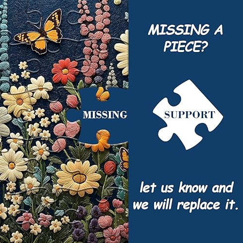 Miniatura 7 de Rompecabezas de flores silvestres para adultos de 1000 piezas, diseño de flores, plantas, mariposas, arte temático, jardín de primavera,