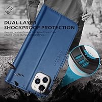 Vista 6 de SHIELDON Case for iPhone 12 Pro Max, Wallet Case for iPhone 12 Pro Max Genuine Leather Magnetic Flip Shockproof Case with Kickstand Card Slots