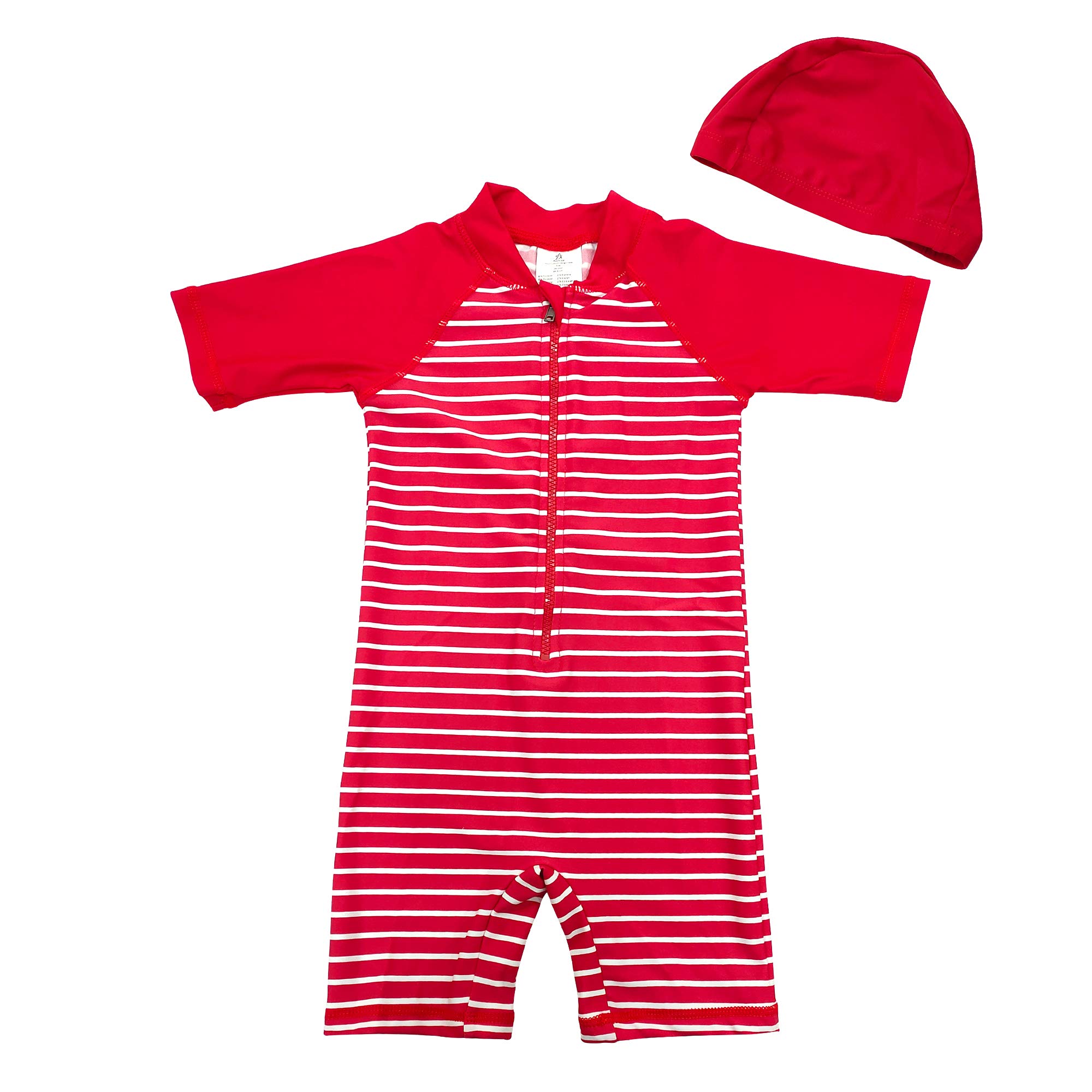 Aschlop Baby Boy UPF50+ Sunsuit S/S One-Piece Zipper Garage Kids Swimsuit UV Sun Protection (BDX112, 2T/3T)