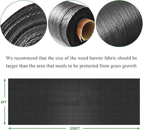 Miniatura 2 de WFLNHB Tela de paisaje de barrera de malezas 3FTx100FT Heavy Duty Weed Control Block Ground Cover