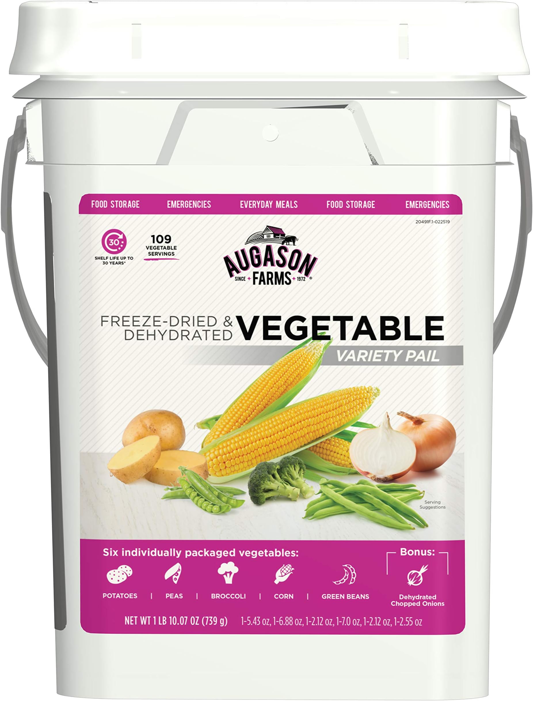 Freeze Dried Vegetable Variety Pack 4 gallon Kit