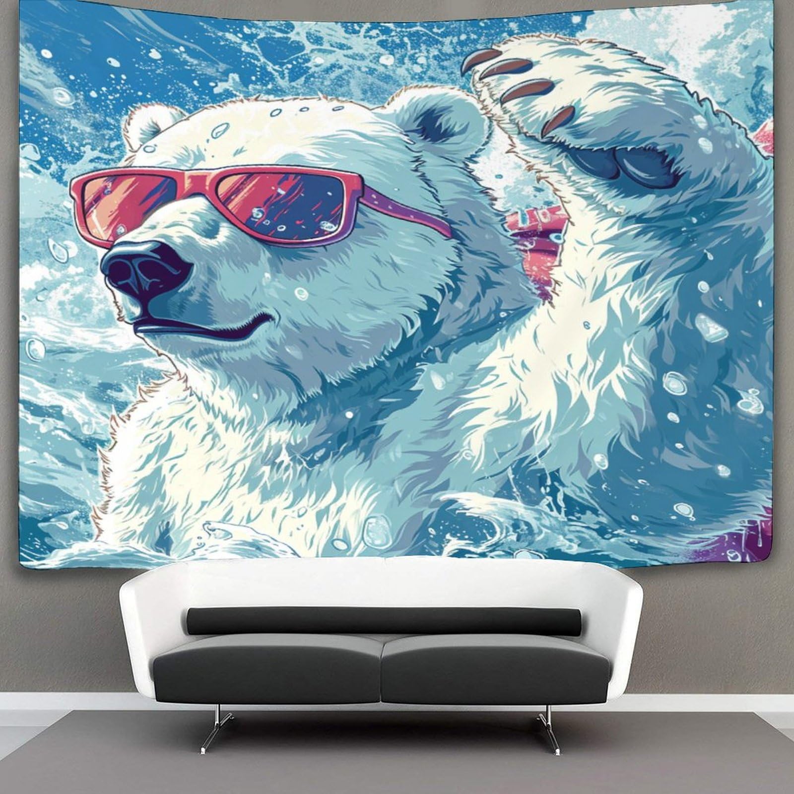 kaiyun Animal Tapestry Polar Bear Wall Hanging Tapestries for Bedroom Living Room Apartment Dorm Decorations Wall Art Decor 150cmx200cm