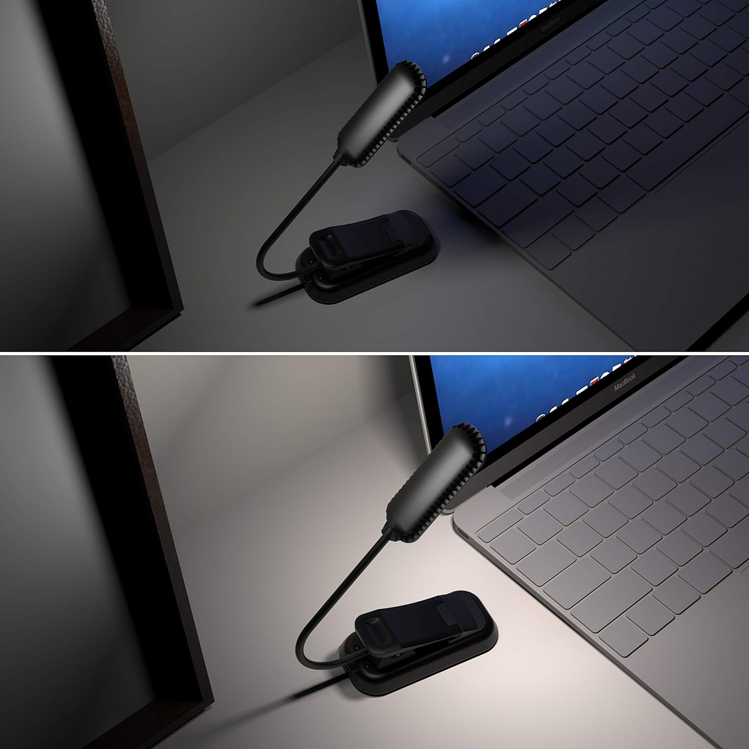 ZYK Book Light, 12 LED USB Rechargeable Reading Light with 3-Level Brightness for Eye Protection Night Reading Lamp - - 