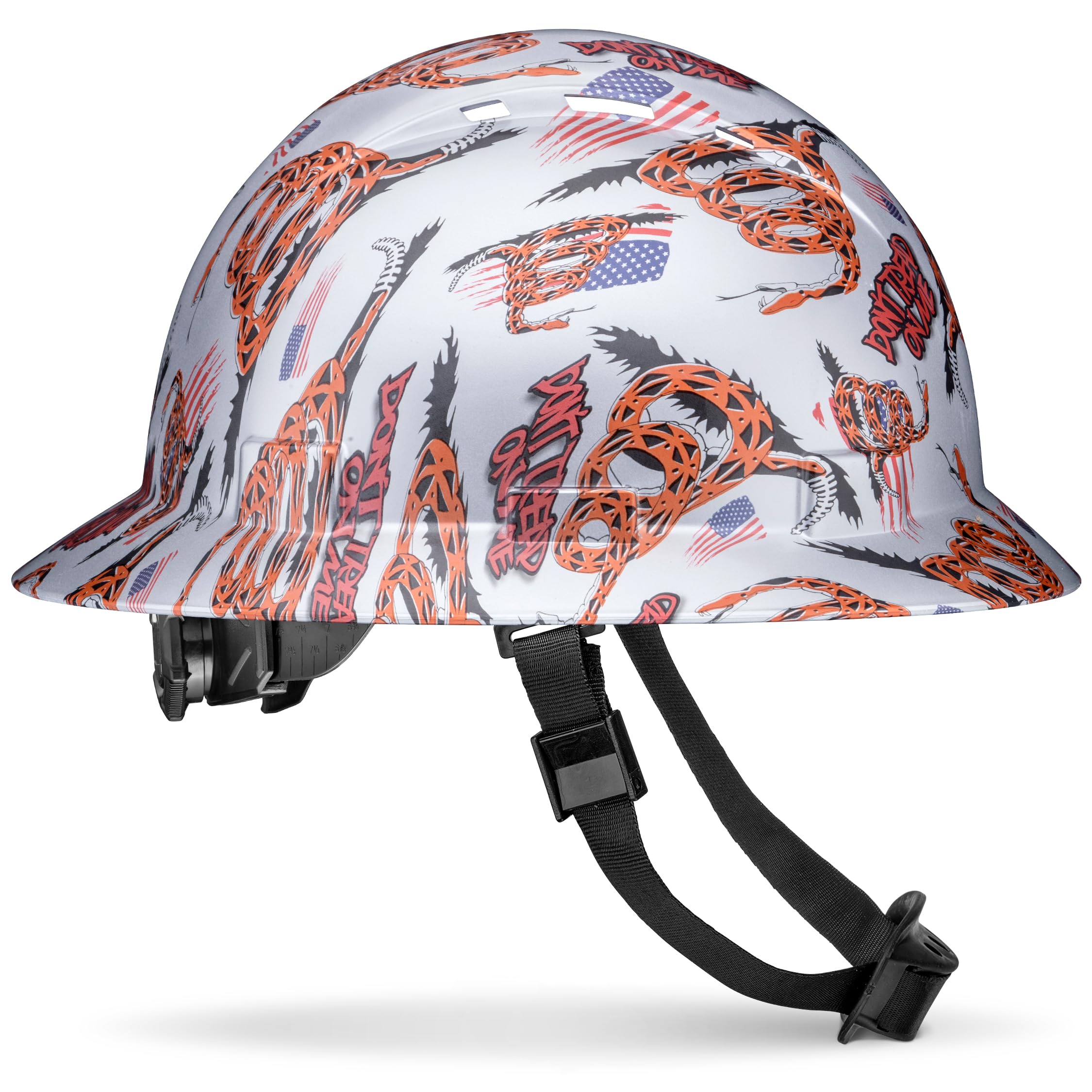 Casque de sécurité OSHA à large bord brillant avec suspension textile 6 points haute performance