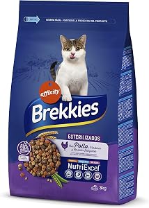 Brekkies Pienso para Gatos Gatos Esterilizados con Pollo y Verduras - 3000 gr