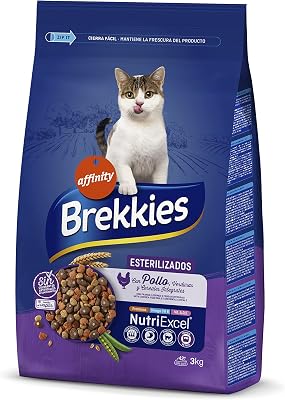 Brekkies Pienso para Gatos Gatos Esterilizados con Pollo y Verduras - 3000 gr