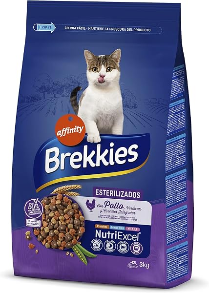 Brekkies Pienso para Gatos Gatos Esterilizados con Pollo y Verduras - 3000 gr - 1